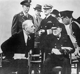 The Atlantic Charter was a pivotal policy statement issued in August 14, 1941 that, early in World War II, defined the Allied goals for the post-war world. It was drafted by the leaders of Britain and the United States, and later agreed to by all the Allies.<br/><br/>

The Charter stated the ideal goals of the war: no territorial aggrandizement; no territorial changes made against the wishes of the people; restoration of self-government to those deprived of it; reduction of trade restrictions; global cooperation to secure better economic and social conditions for all; freedom from fear and want; freedom of the seas; and abandonment of the use of force, as well as disarmament of aggressor nations. In the 'Declaration by United Nations' of 1 January 1942, the Allies of World War II pledged adherence to this charter's principles.<br/><br/>

The Atlantic Charter set goals for the post-war world and inspired many of the international agreements that shaped the world thereafter. The General Agreement on Tariffs and Trade (GATT), the post-war independence of European colonies, and much more are derived from the Atlantic Charter.