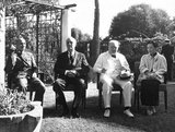 The Cairo Conference  of November 22–26, 1943, held in Cairo, Egypt, outlined the Allied position against Japan during World War II and made decisions about postwar Asia. The meeting was attended by President of the United States Franklin Roosevelt, Prime Minister of the United Kingdom Winston Churchill, and Generalissimo Chiang Kai-shek of the Republic of China.<br/><br/>

The Cairo Declaration was issued on 27 November 1943 and released in a Cairo Communiqué through radio on 1 December 1943, stating the Allies' intentions to continue deploying military force until Japan's unconditional surrender.